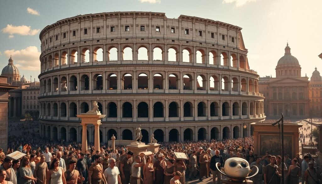 Coliseo de Roma en antigua Roma