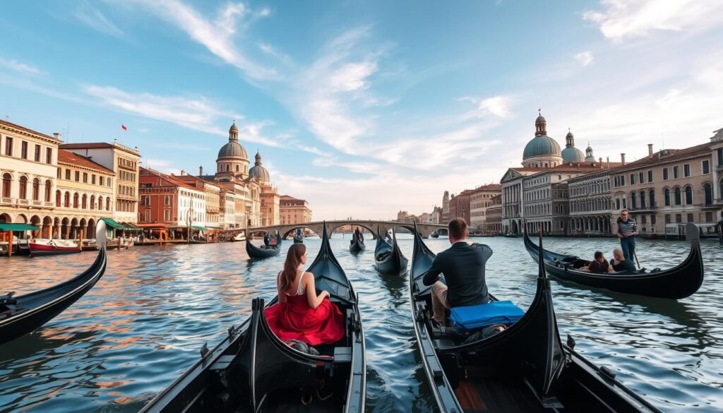 Góndolas en los canales de Venecia