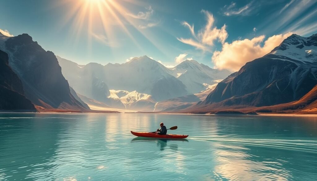 Kayak en río Bashkaus Siberia