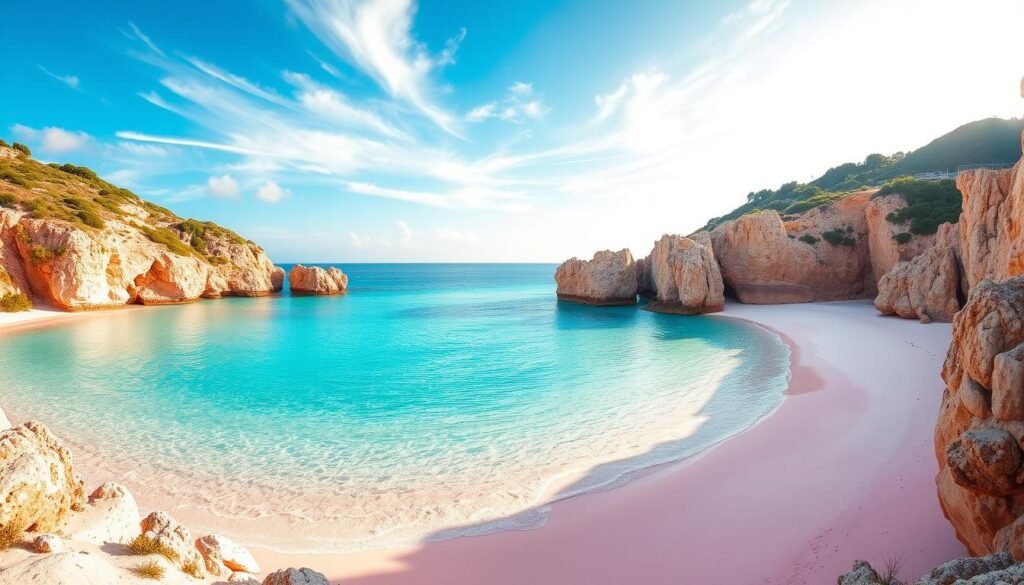 Playa rosada de Elafonisi en Creta