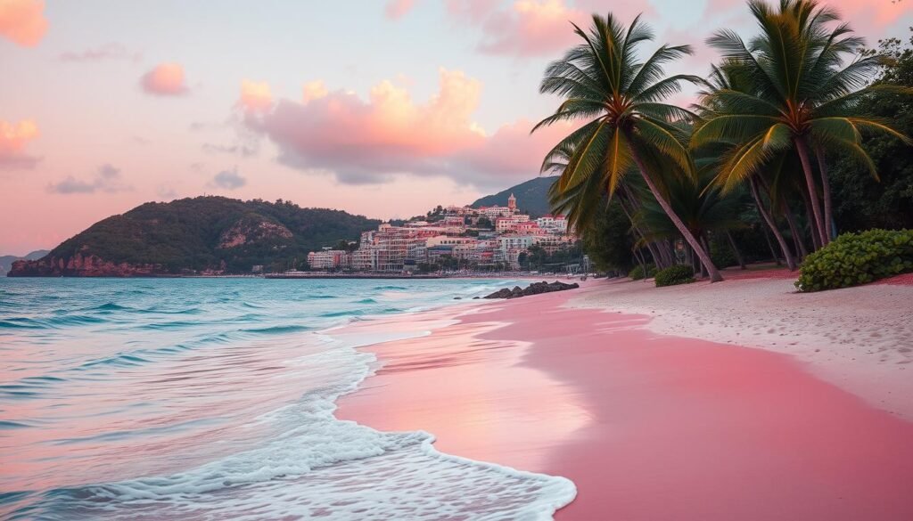 Playas de arena rosa alrededor del mundo