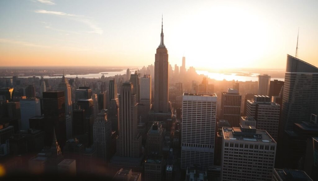 Skyline de Nueva York desde helicóptero
