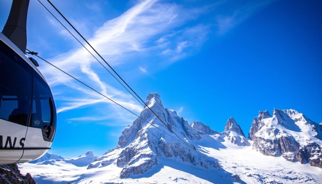 Teleférico Aiguille du Midi en los Alpes franceses