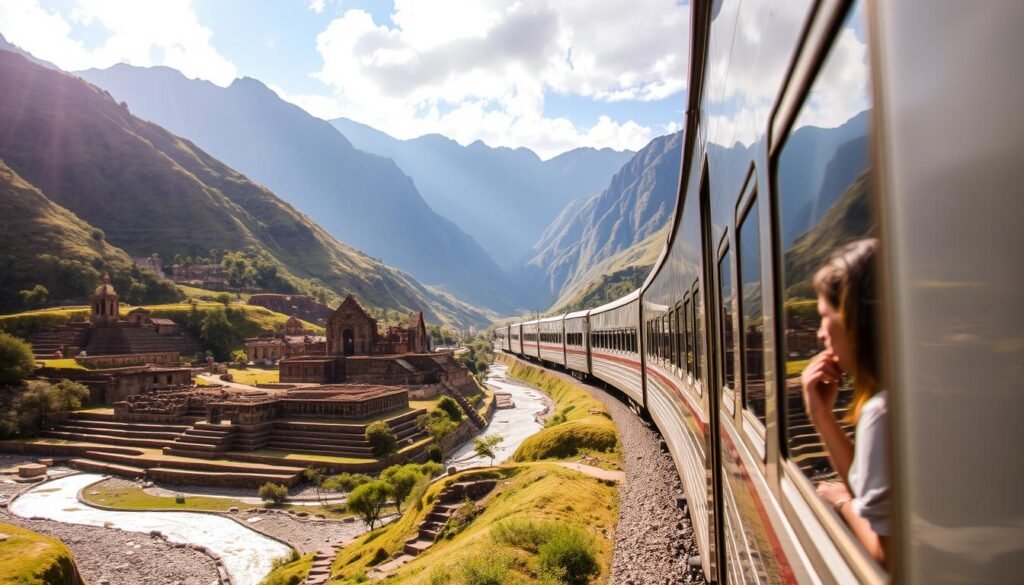 Tren en el Valle Sagrado de los Incas