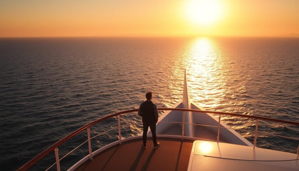 Viajero solitario en crucero