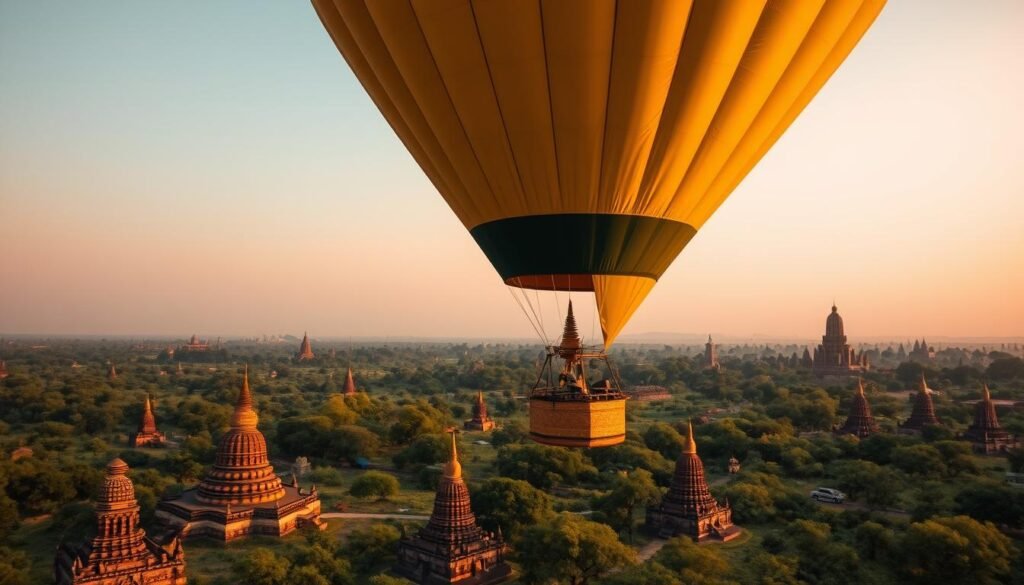 Vuelo en globo sobre templos de Bagan
