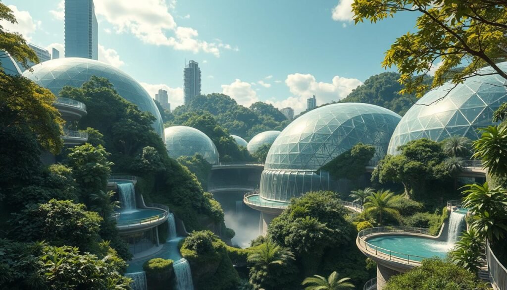 Espacios verdes futuristas en Tokio