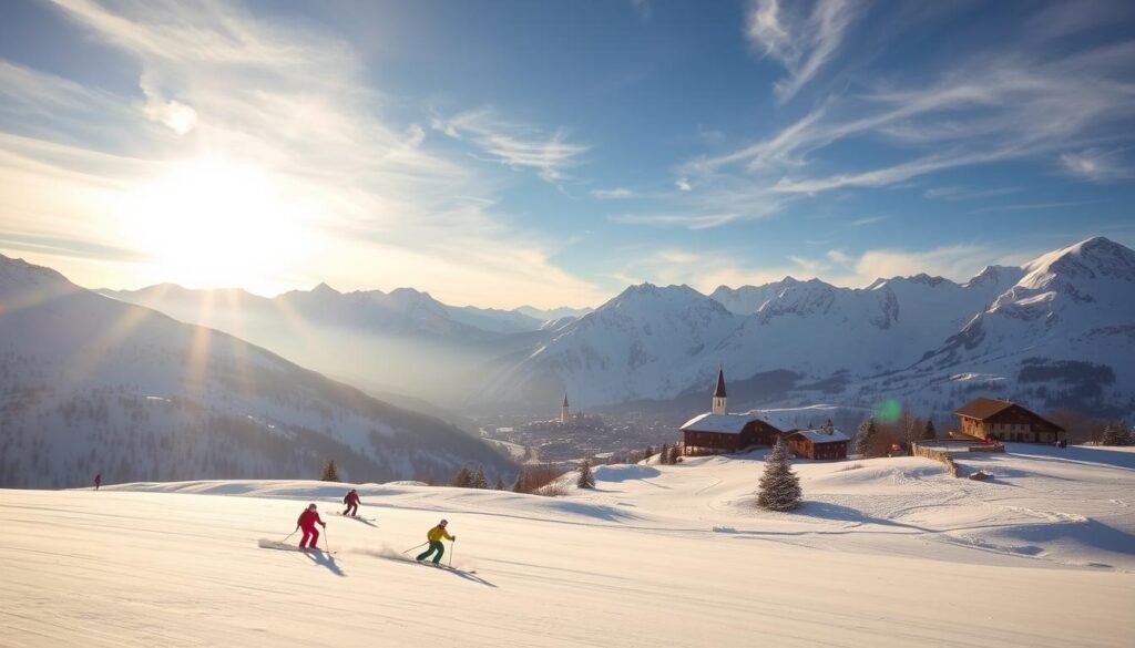 Esquí en Europa paisajes alpinos