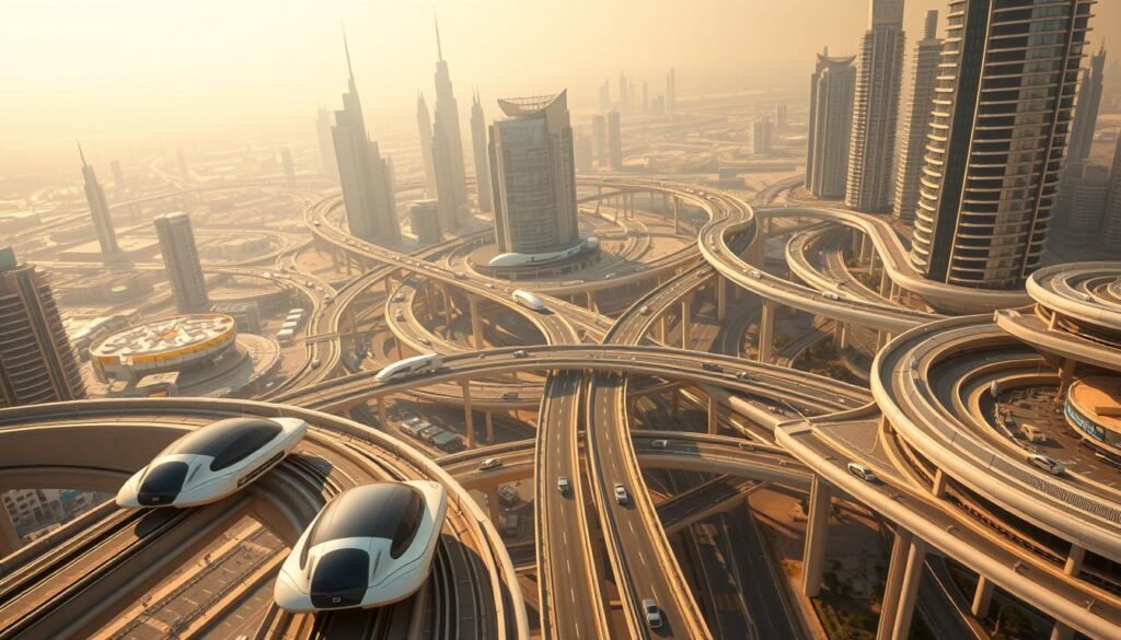 Infraestructura de transporte futurista en Dubái