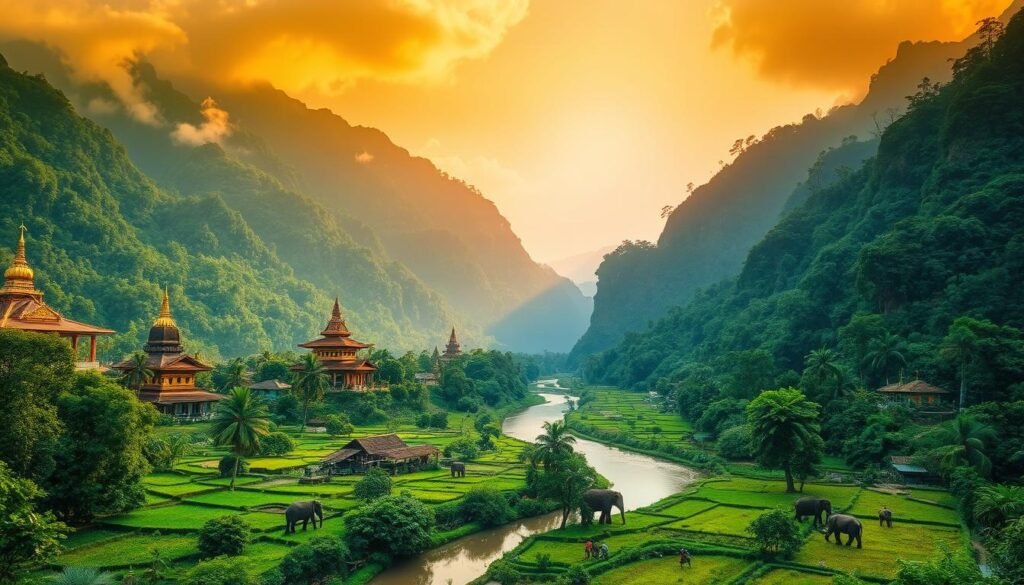 Paisajes del norte de Tailandia en Chiang Mai y Chiang Rai