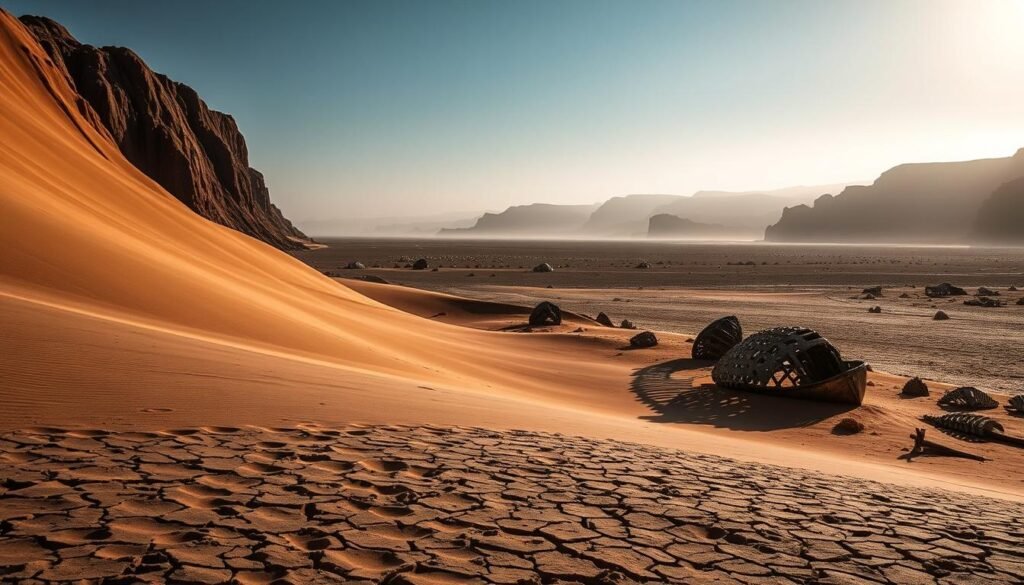 Paisaje salvaje de la Costa de los Esqueletos en Namibia
