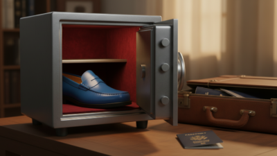 Zapato en la caja fuerte